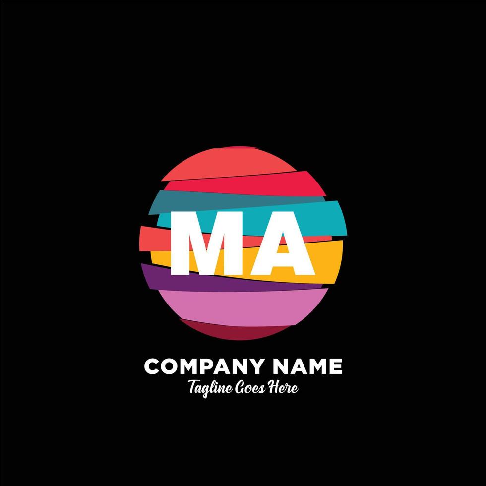 MA initial logo With Colorful template vector