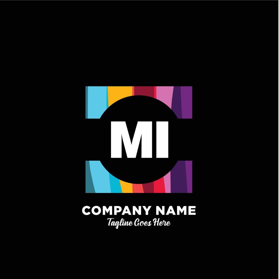 MI initial logo With Colorful template vector