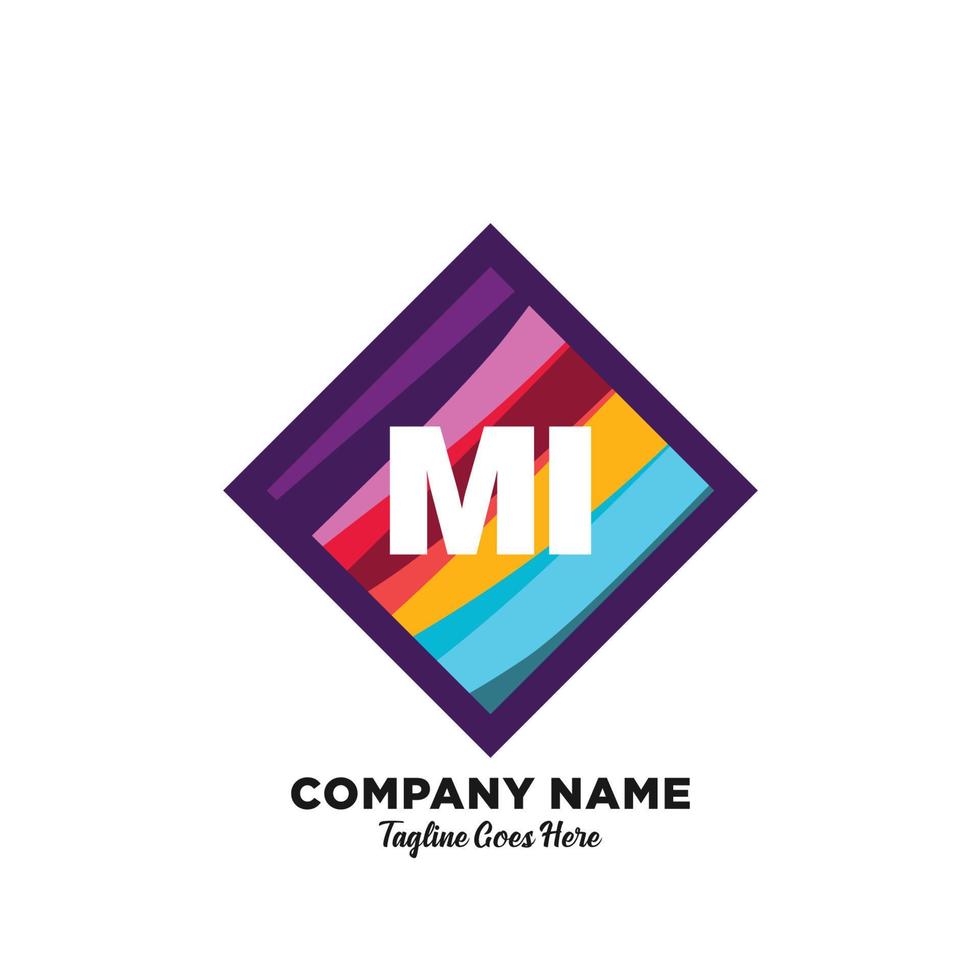 MI initial logo With Colorful template vector