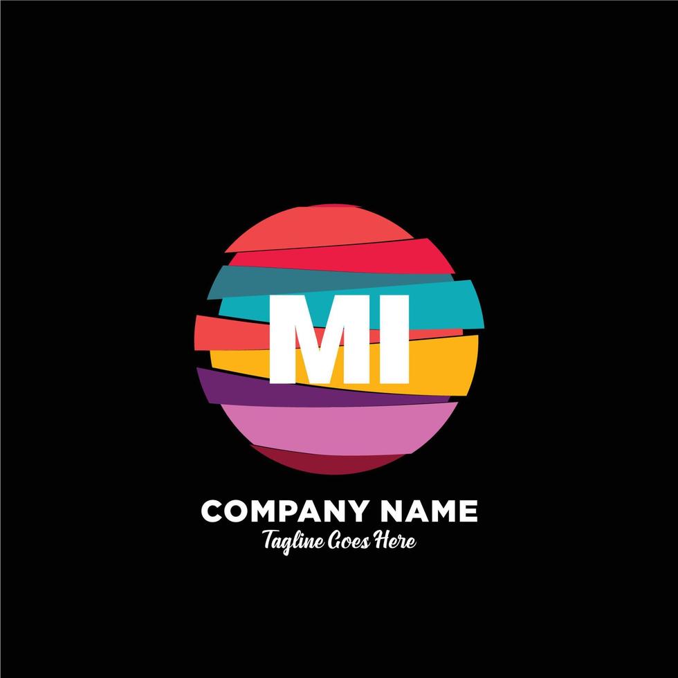 MI initial logo With Colorful template vector