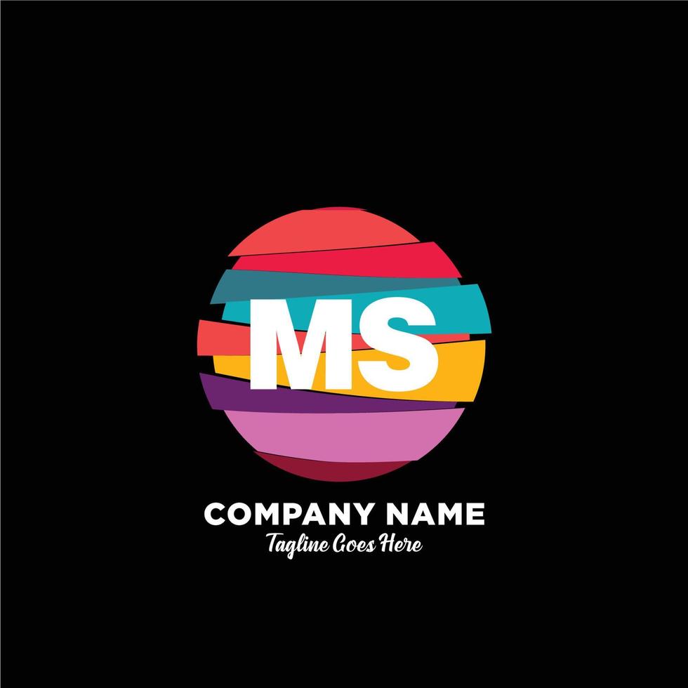 MS initial logo With Colorful template vector