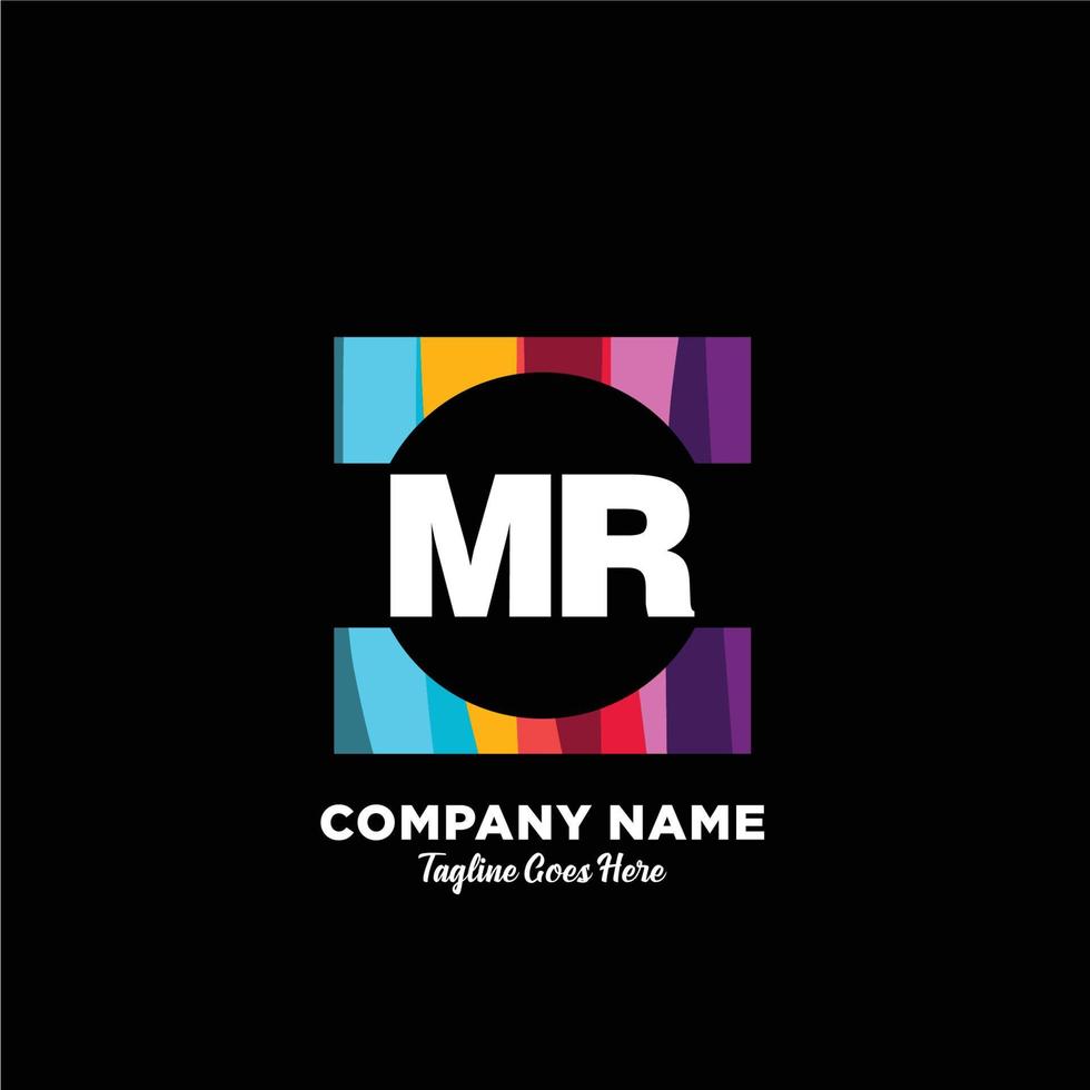 MR initial logo With Colorful template vector