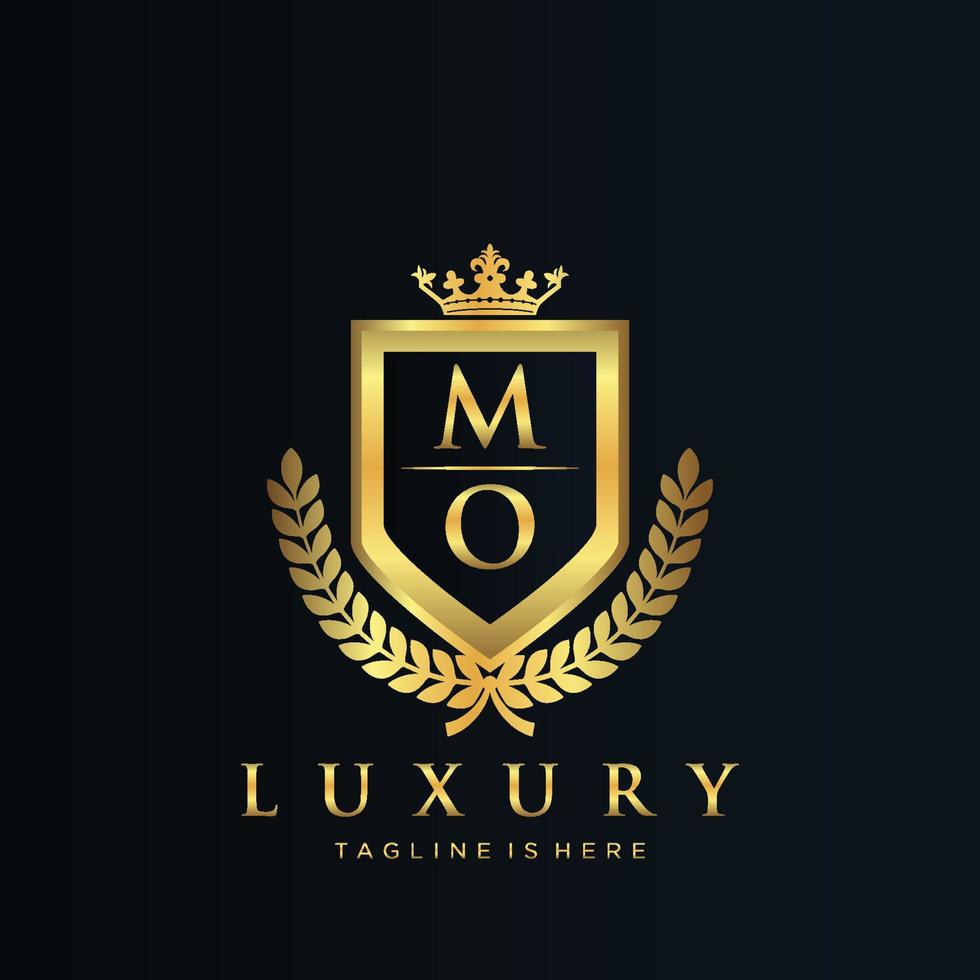 MO Letter Initial with Royal Luxury Logo Template vector