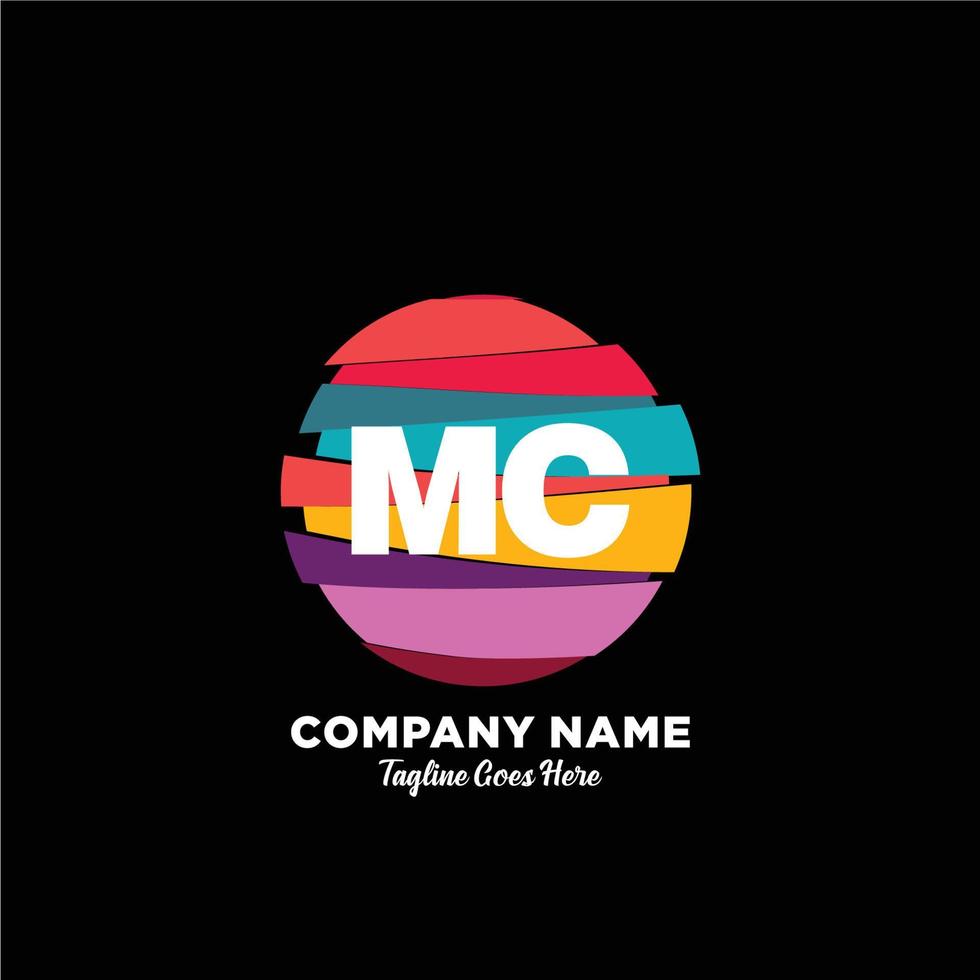 MC initial logo With Colorful template vector