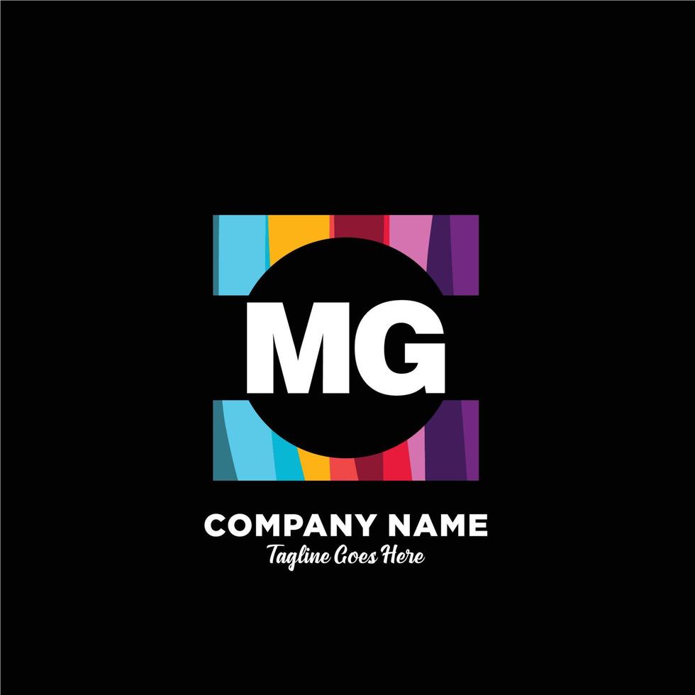 MG initial logo With Colorful template vector