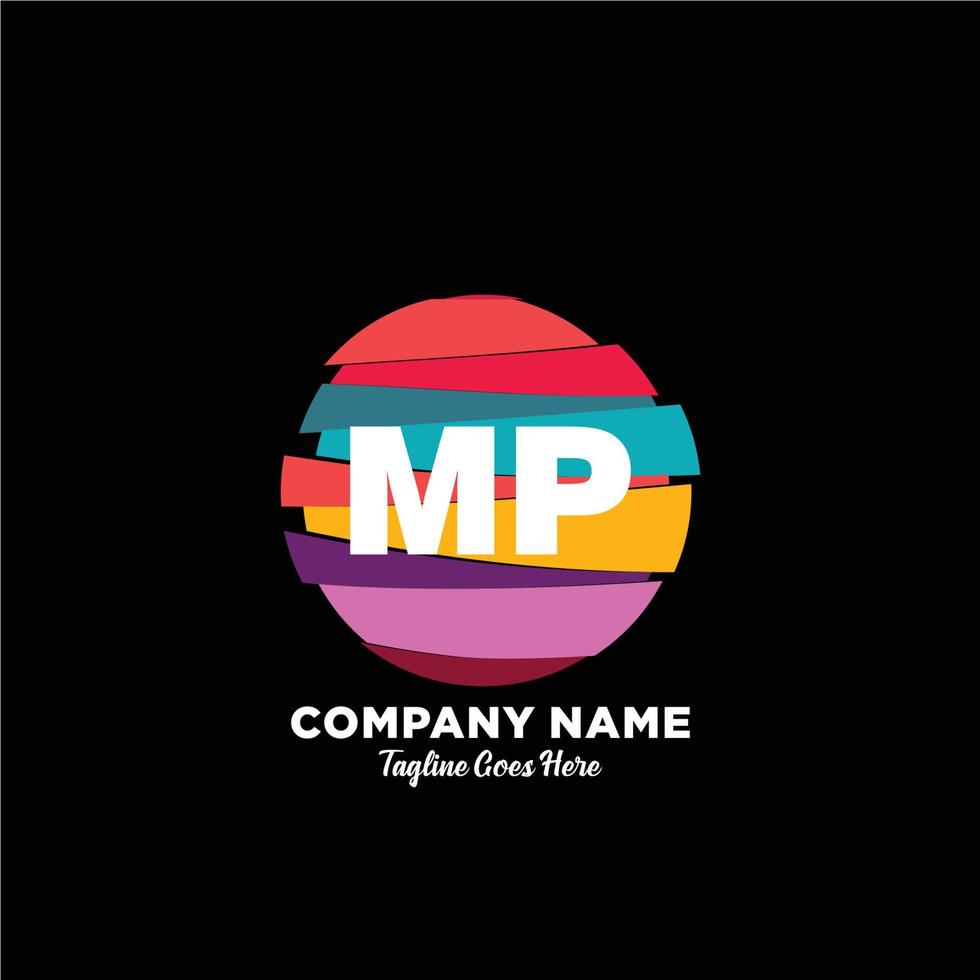 MP initial logo With Colorful template vector