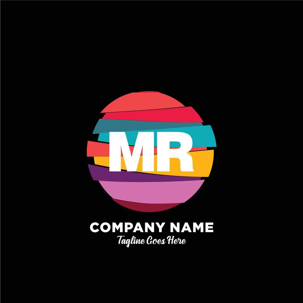 MR initial logo With Colorful template vector