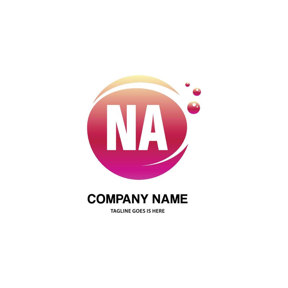NA initial logo With Colorful Circle template vector