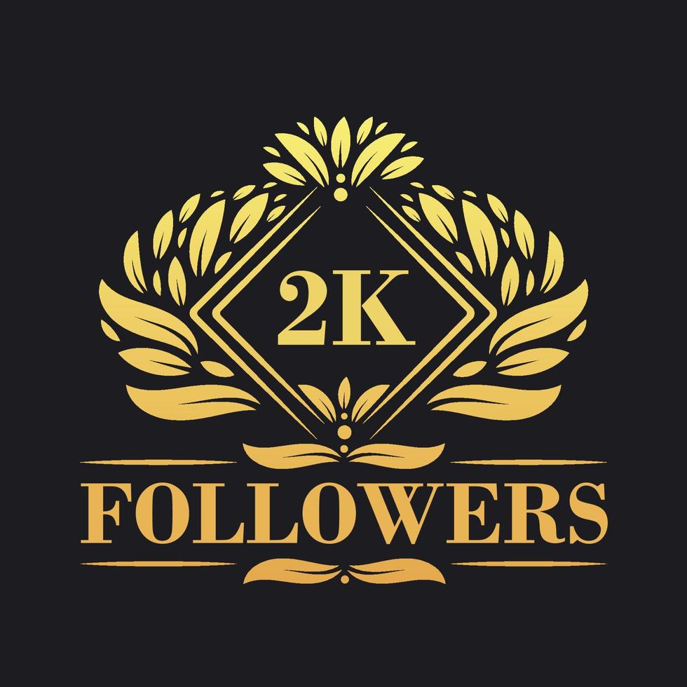 2k seguidores celebracion diseño. lujoso 2k seguidores logo para social medios de comunicación seguidores vector