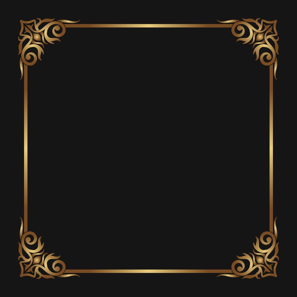 gold vintage frame border ornament vector