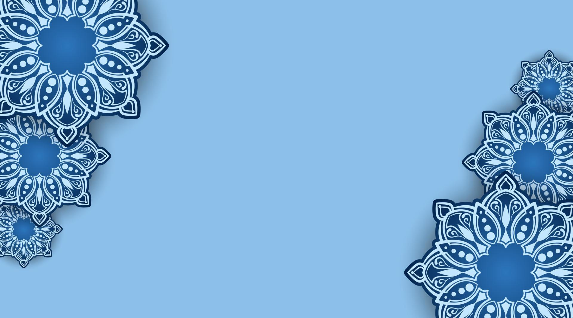 blue background with ornamental mandala 22379978 Vector Art at Vecteezy
