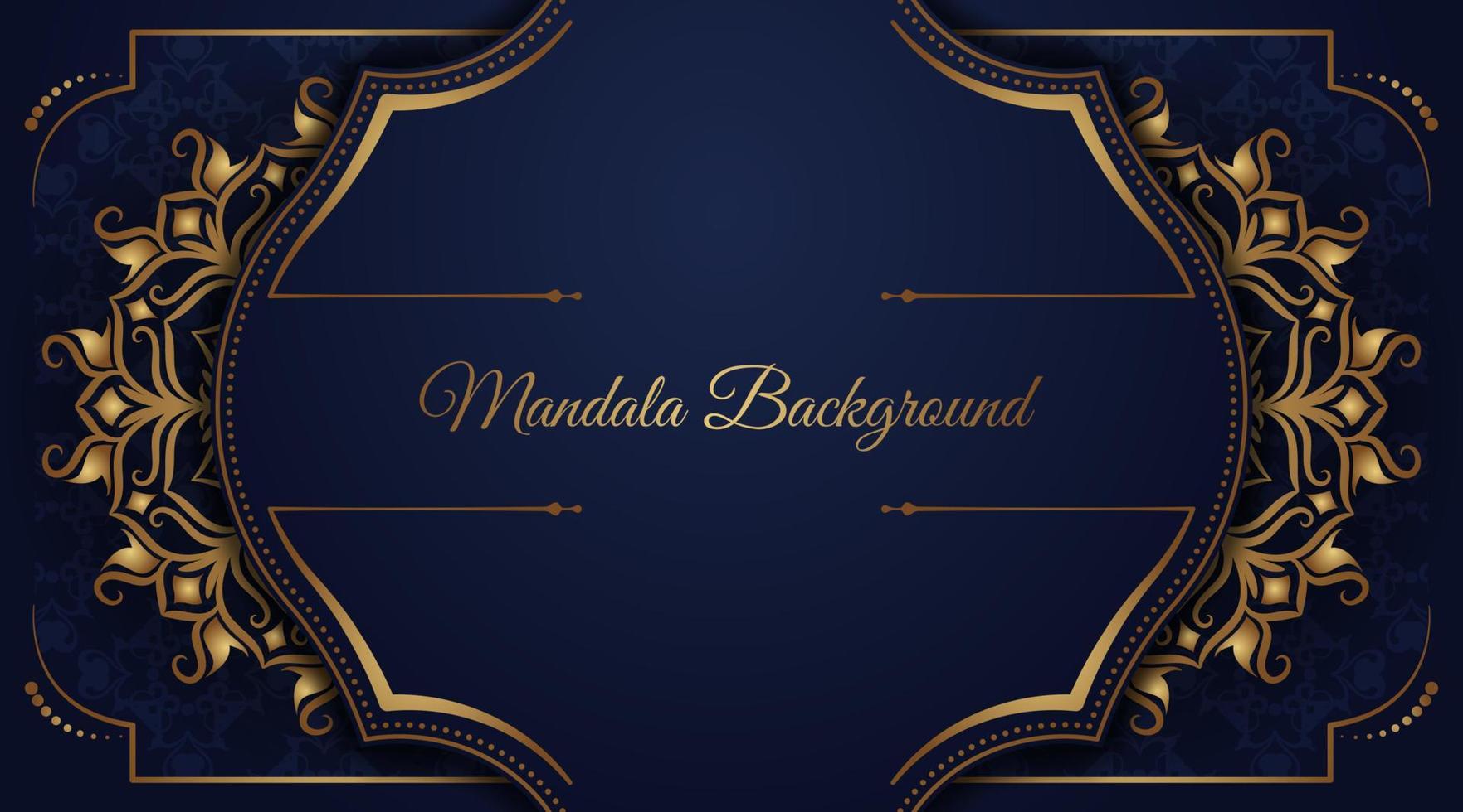 luxury mandala background, blue and gold, design vector