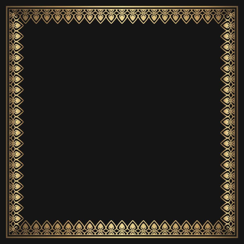 vintage frame, gold border ornament vector