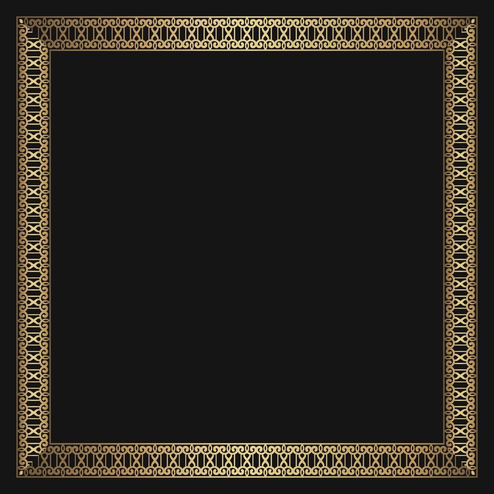 vintage frame, gold border ornament vector