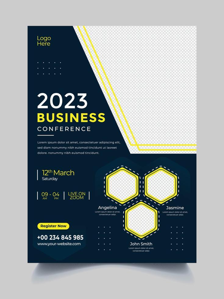 business conference flyer template vector