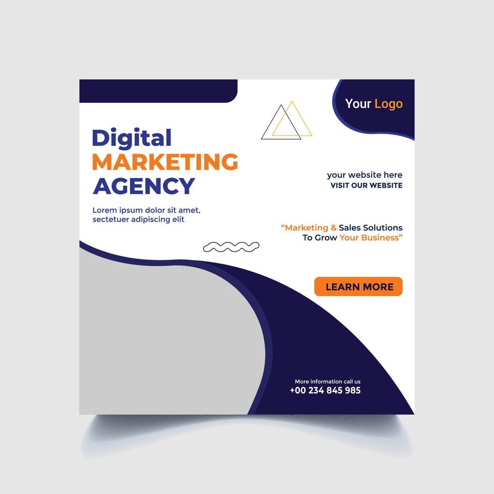 Digital marketing social media post and corporate web banner template vector