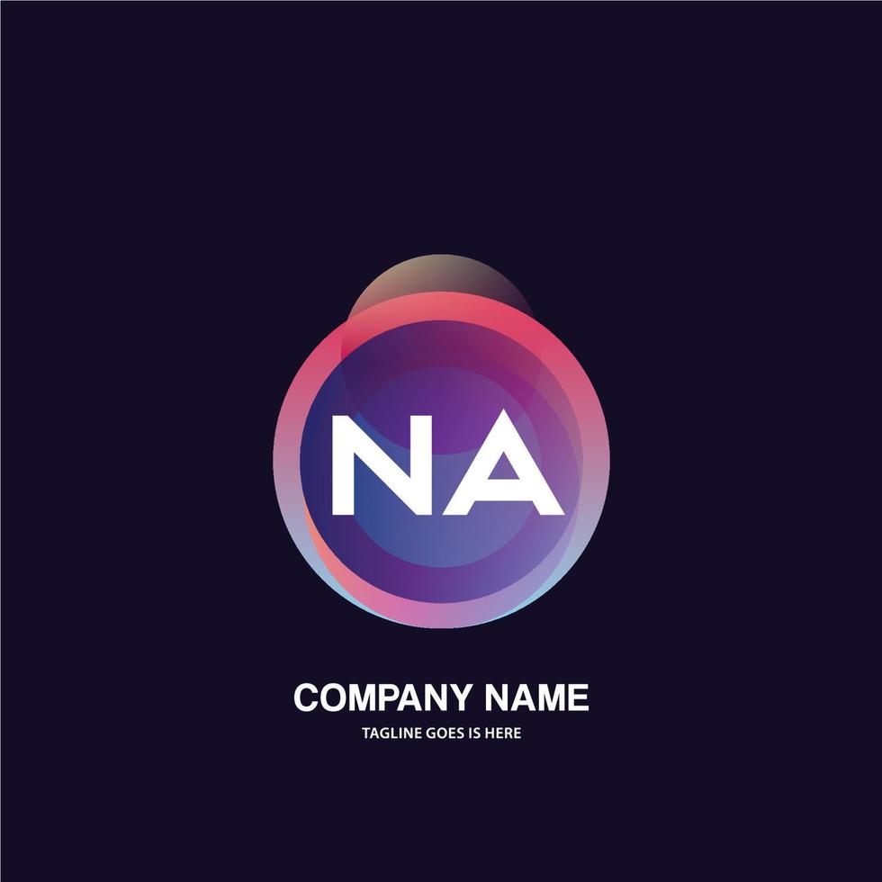 NA initial logo With Colorful Circle template vector