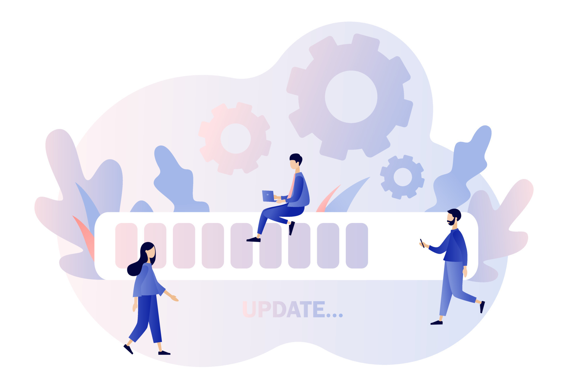 System update concept. Modern flat cartoon style. Vector illustration ...