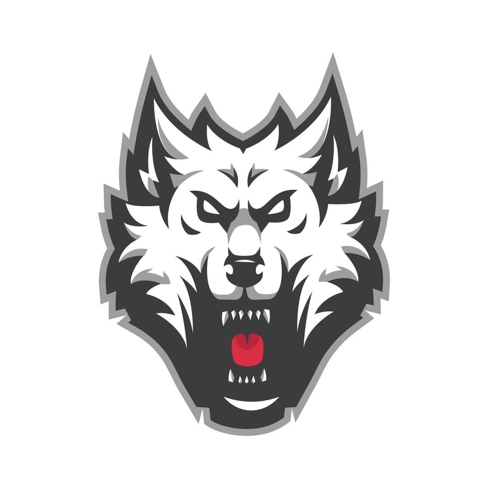 vector de diseño de logotipo de cabeza de lobo