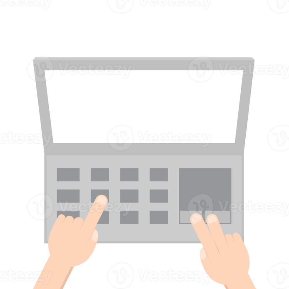 Hand Playing Laptop Typing Work Gadget Tech png