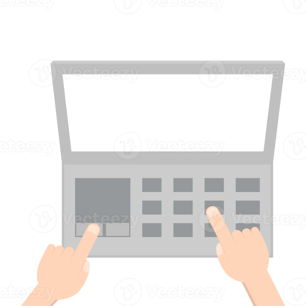 Hand Playing Laptop Typing Work Gadget Tech png