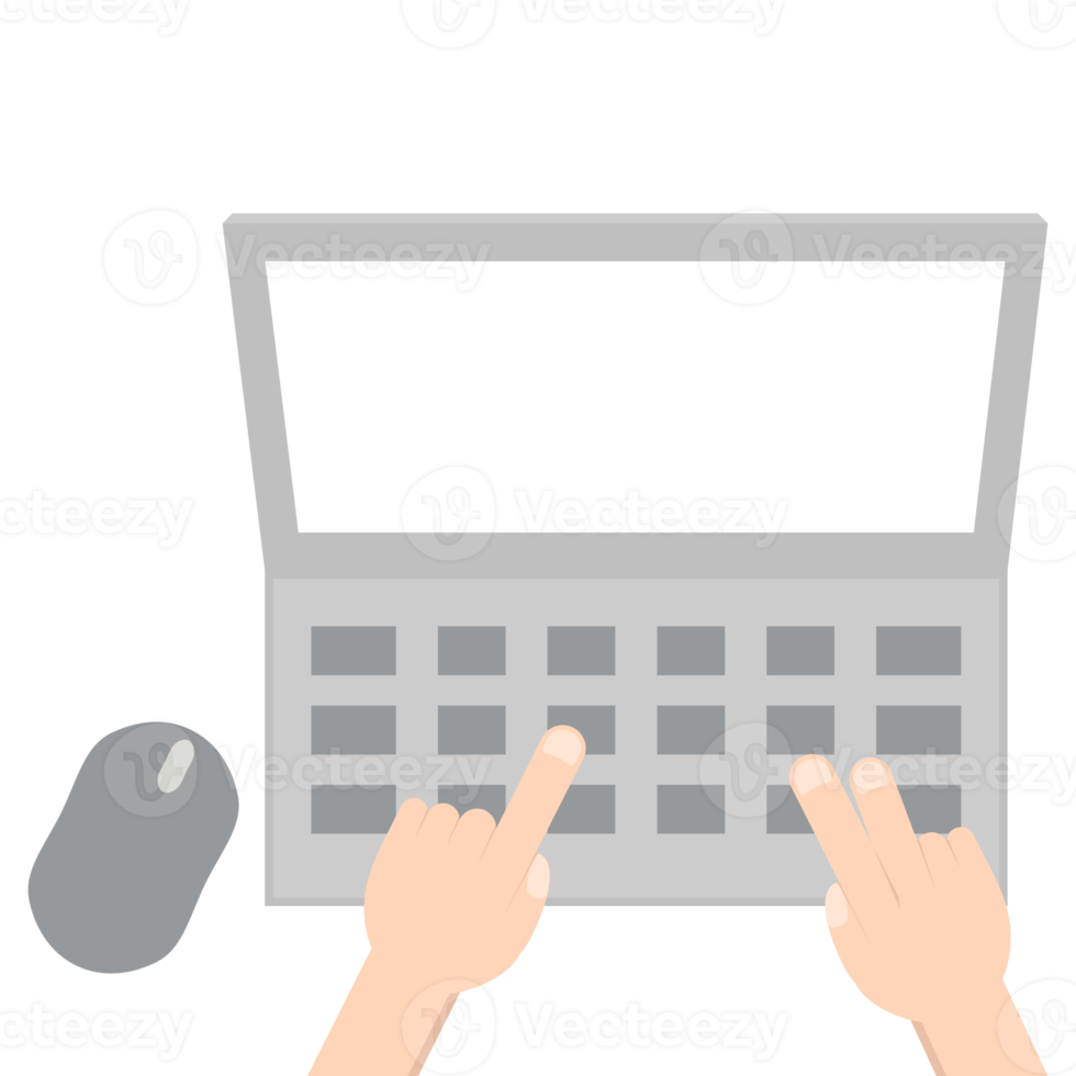 Hand Playing Laptop Typing Work Gadget Tech png