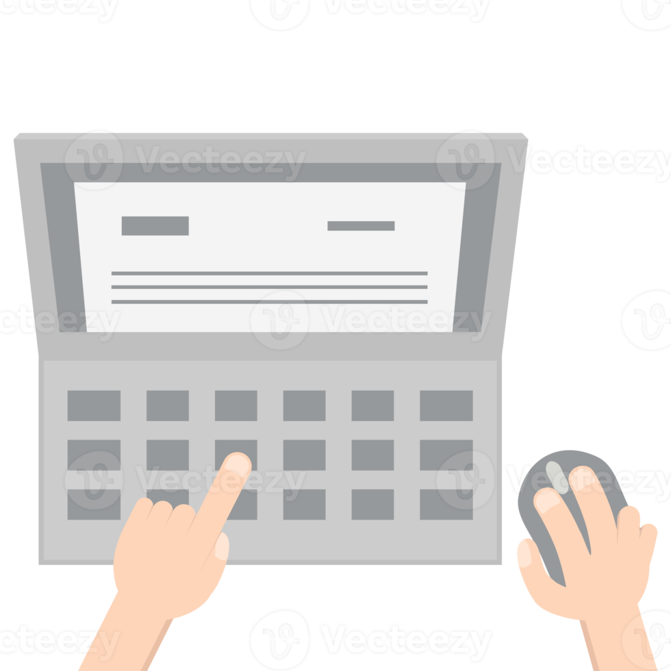 Hand Playing Laptop Typing Work Gadget Tech png