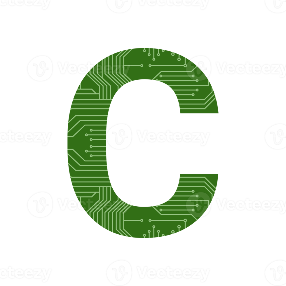 Modern Letter Alphabet Processor Printed Circuit Board Chip png