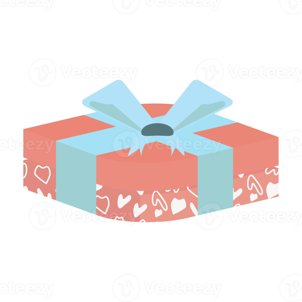 Gift Box Wrap Ribbon Love Heart Symbol Pattern png