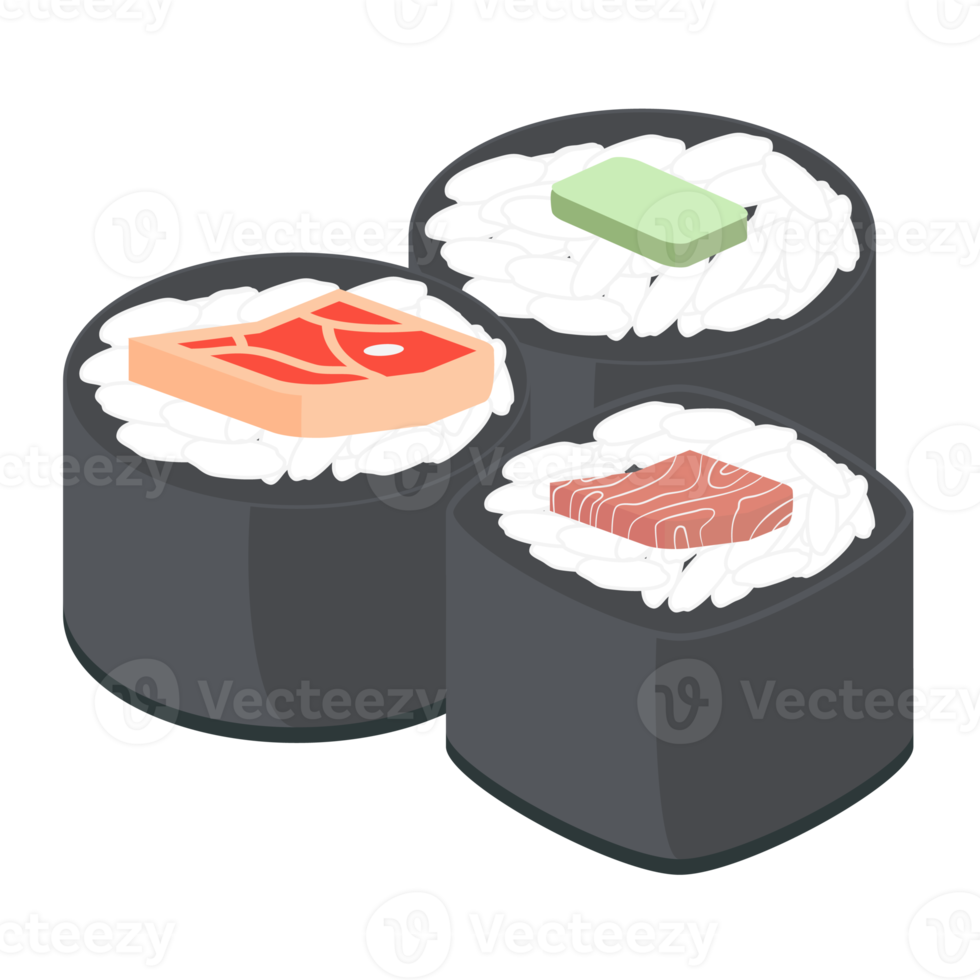 sushi Zalm en tonijn broodjes Japans keuken voedsel png