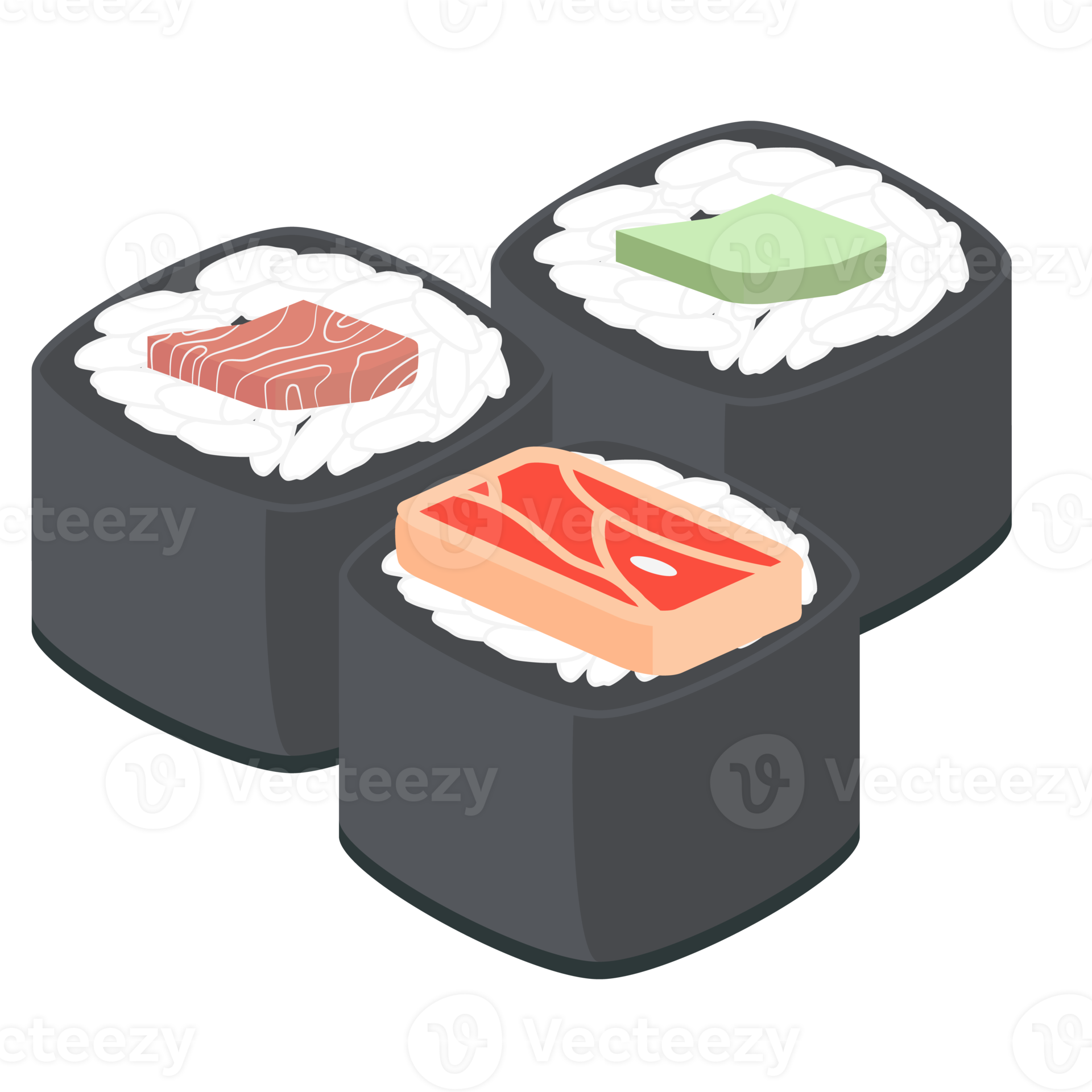 Free Sushi Salmon And Tuna Rolls Japanese Cuisine Food 22380327 PNG