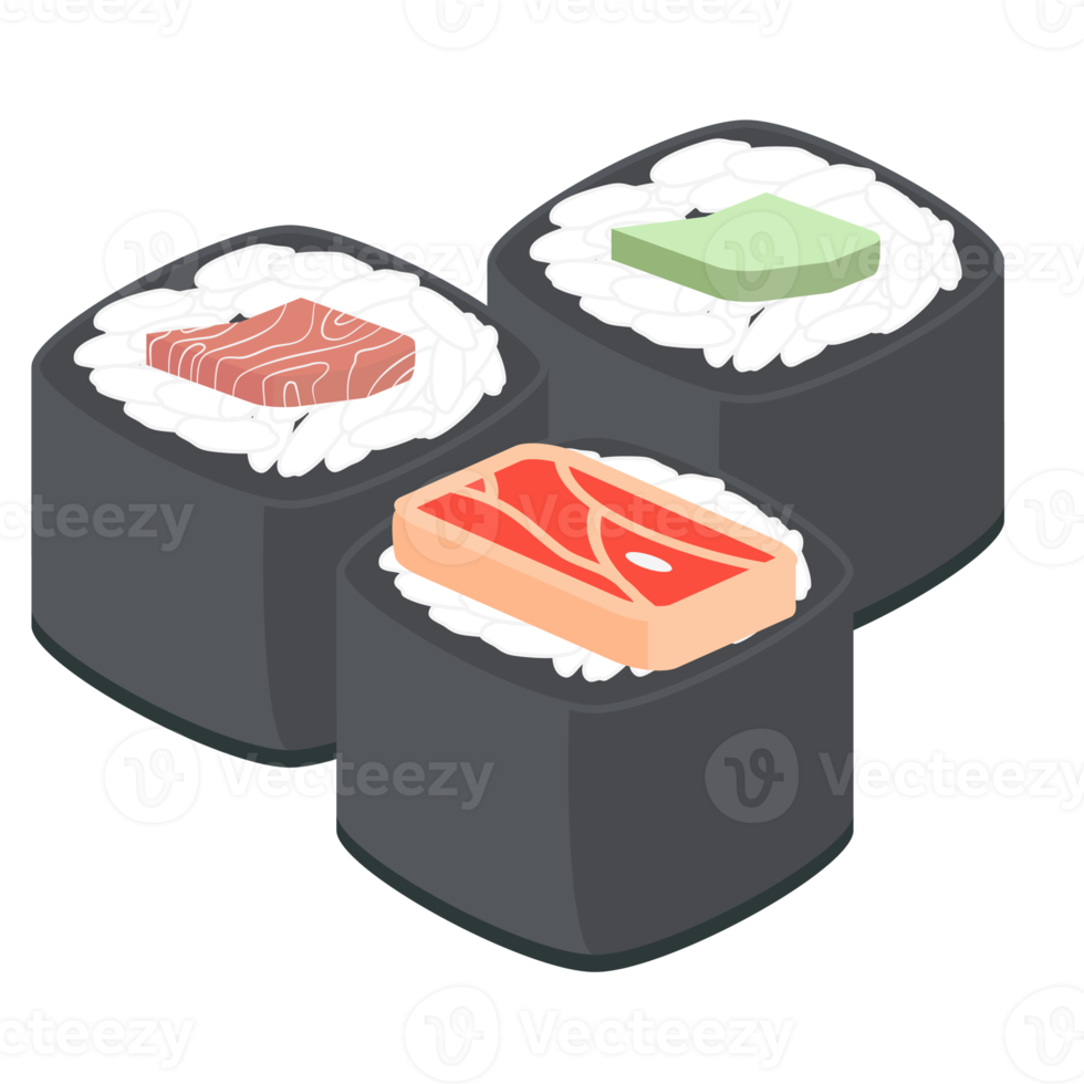 sushi Zalm en tonijn broodjes Japans keuken voedsel png