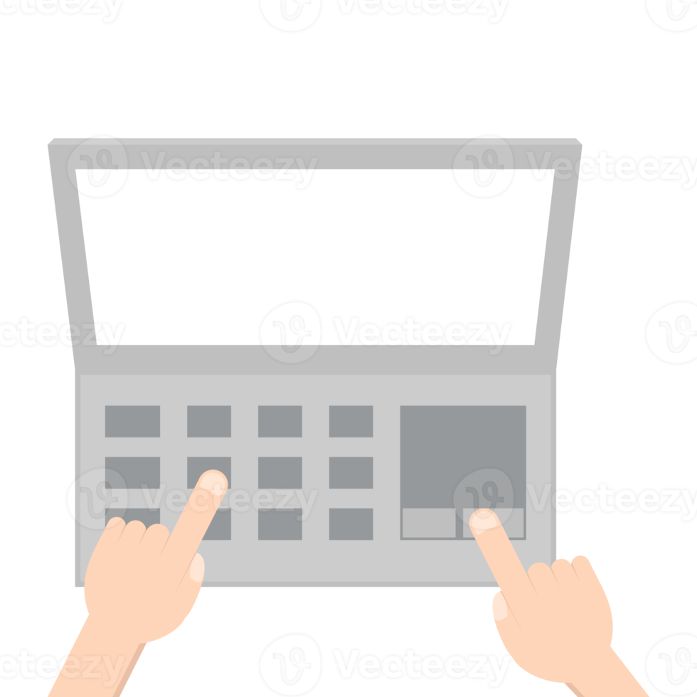 Hand Playing Laptop Typing Work Gadget Tech png