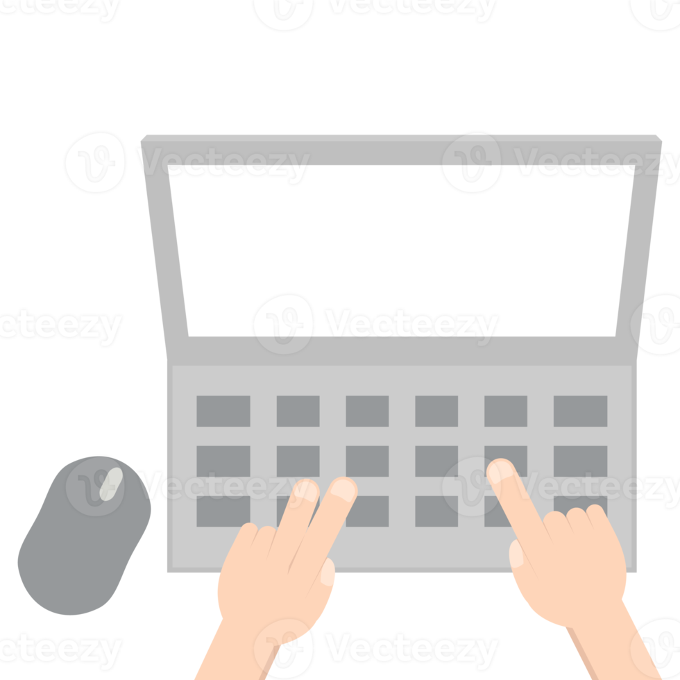 Hand Playing Laptop Typing Work Gadget Tech png