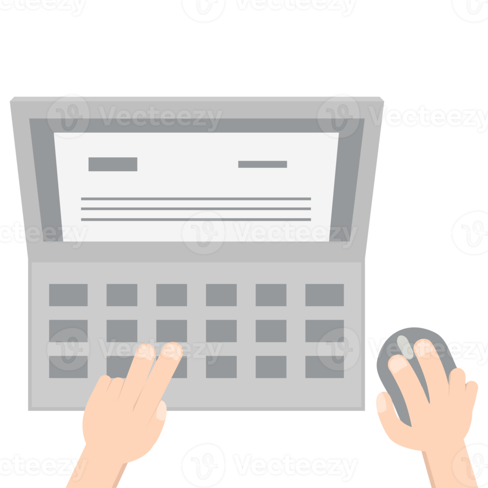 Hand Playing Laptop Typing Work Gadget Tech png
