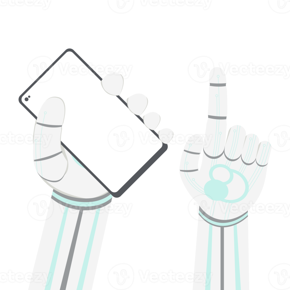 Artificial Intelligence Robot Machine Hand Arm Pose Smartphone png