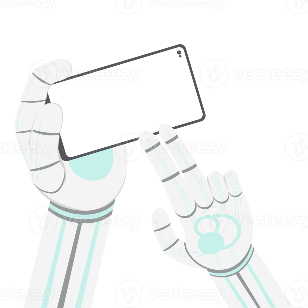Artificial Intelligence Robot Machine Hand Arm Pose Smartphone png