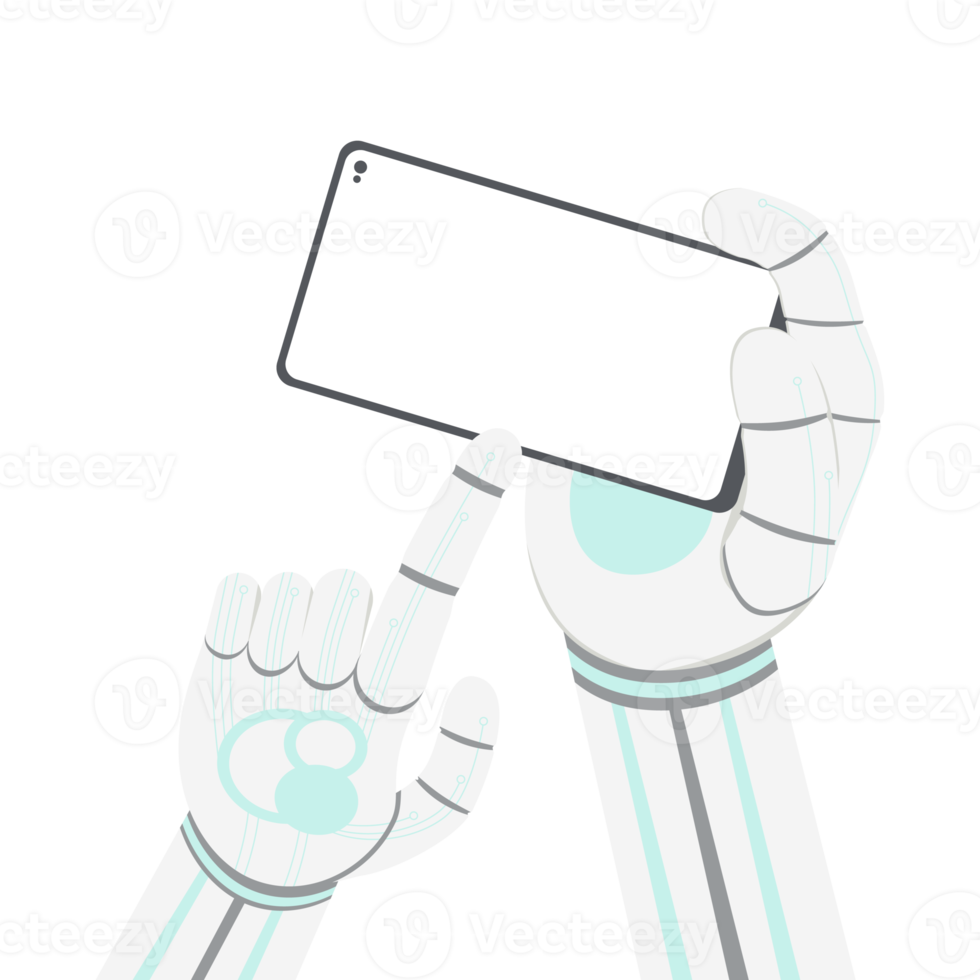 Artificial Intelligence Robot Machine Hand Arm Pose Smartphone png