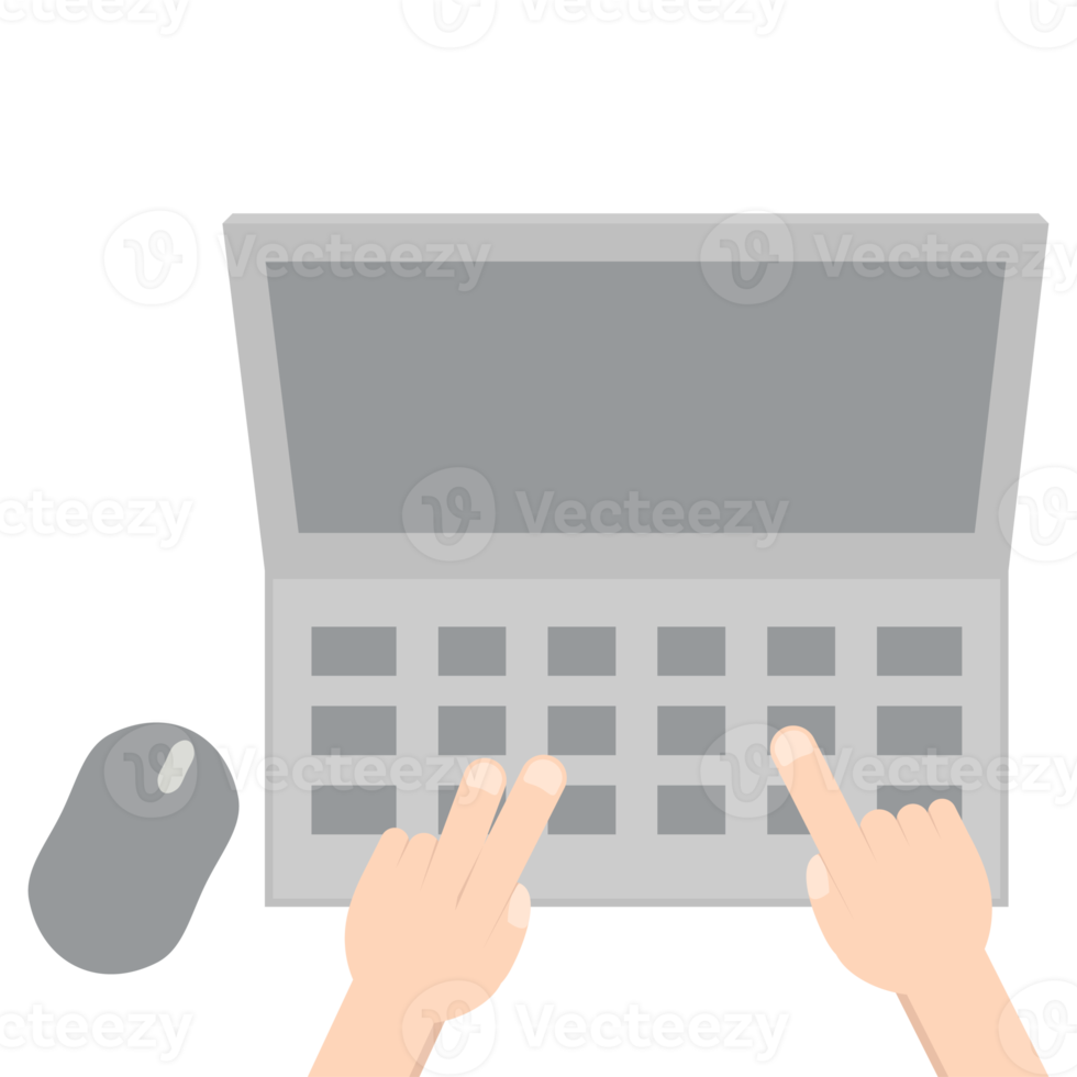 Hand Playing Laptop Typing Work Gadget Tech png