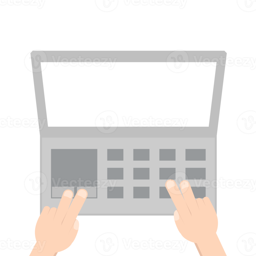Hand Playing Laptop Typing Work Gadget Tech png