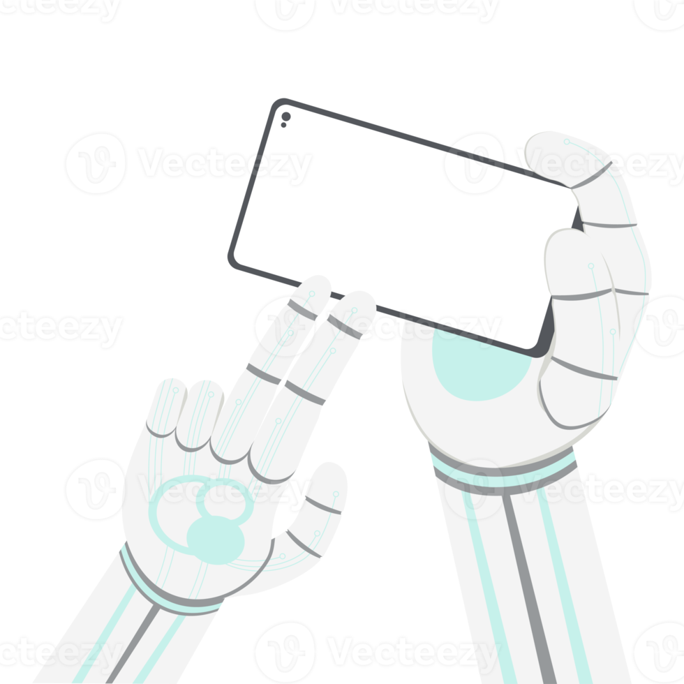 Artificial Intelligence Robot Machine Hand Arm Pose Smartphone png