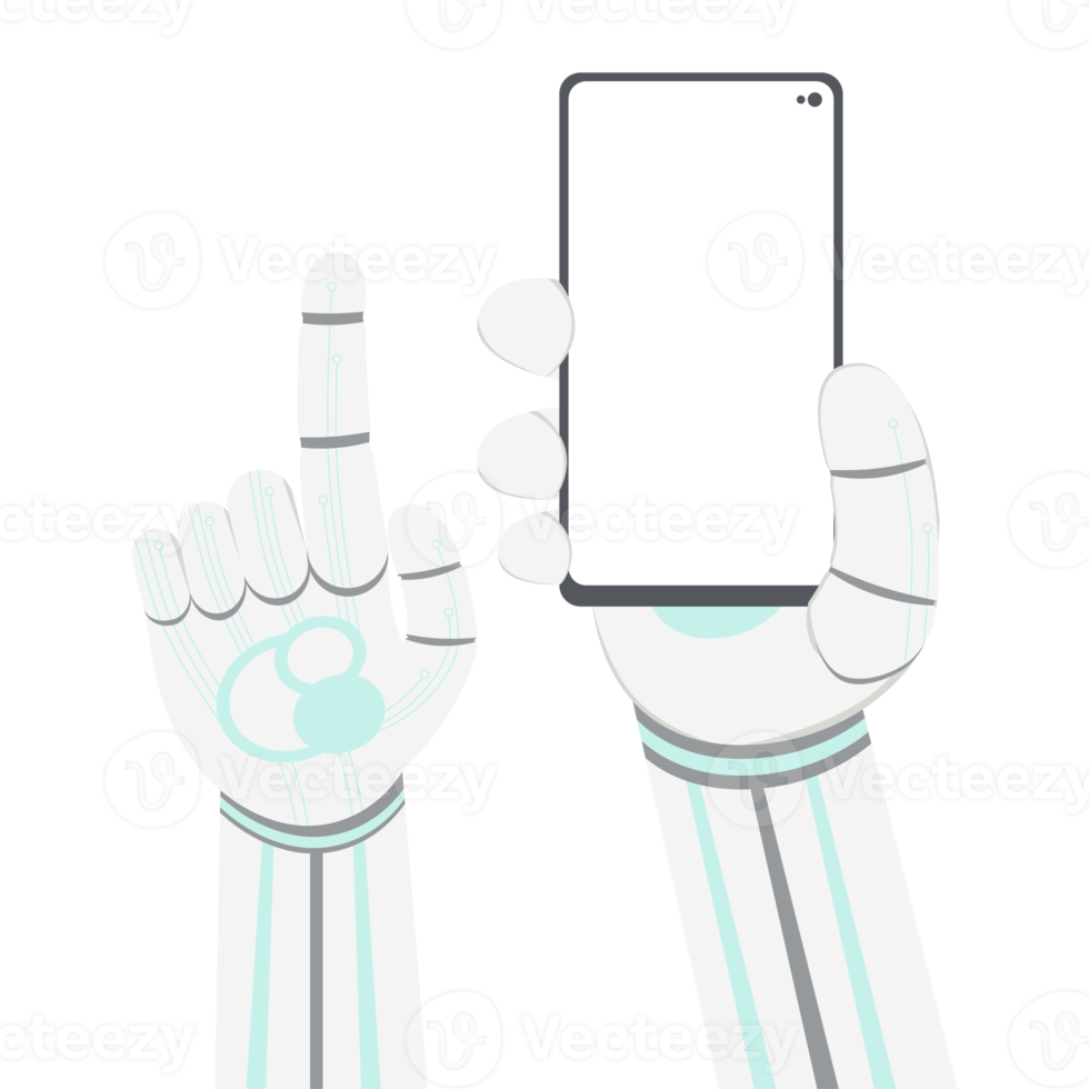 Artificial Intelligence Robot Machine Hand Arm Pose Smartphone png