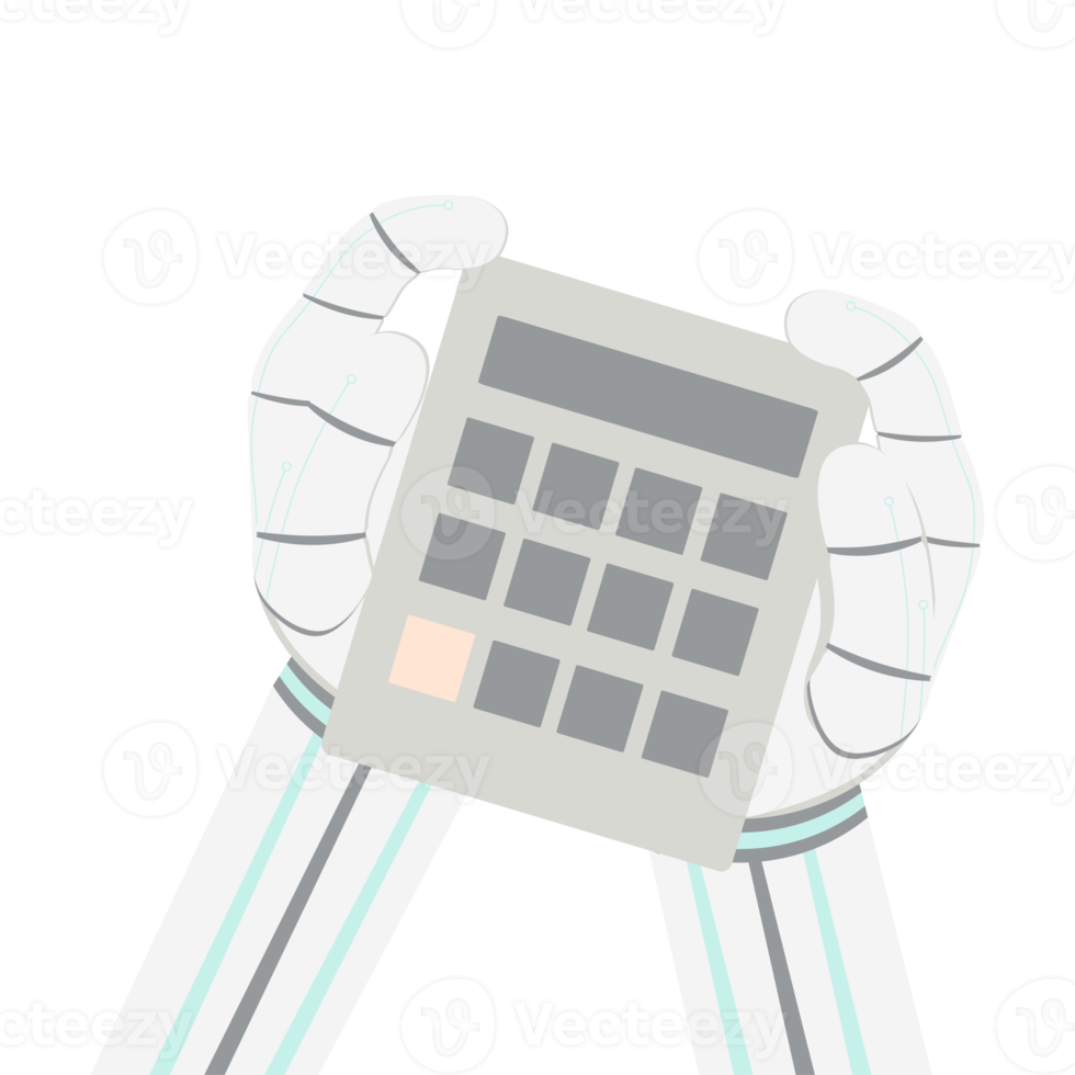 artificiell intelligens robot maskin hand ärm utgör kalkylator png