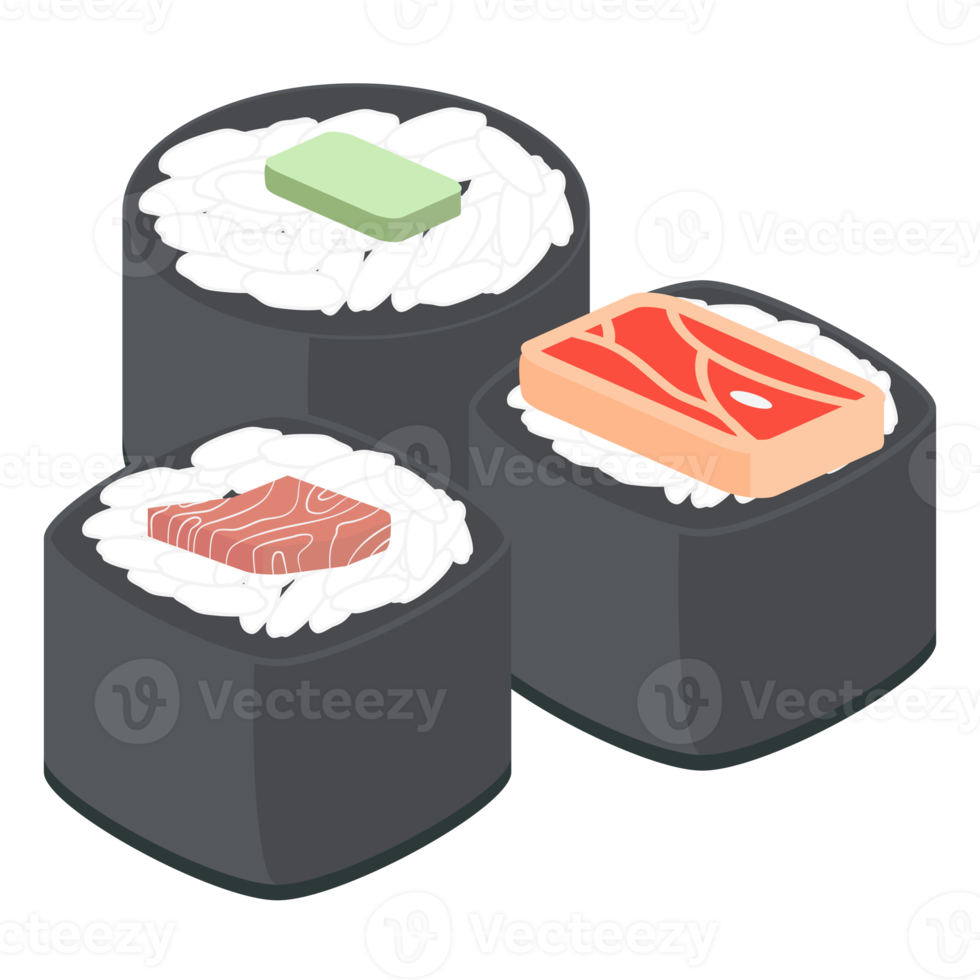 Sushi Salmon And Tuna Rolls Japanese Cuisine Food png