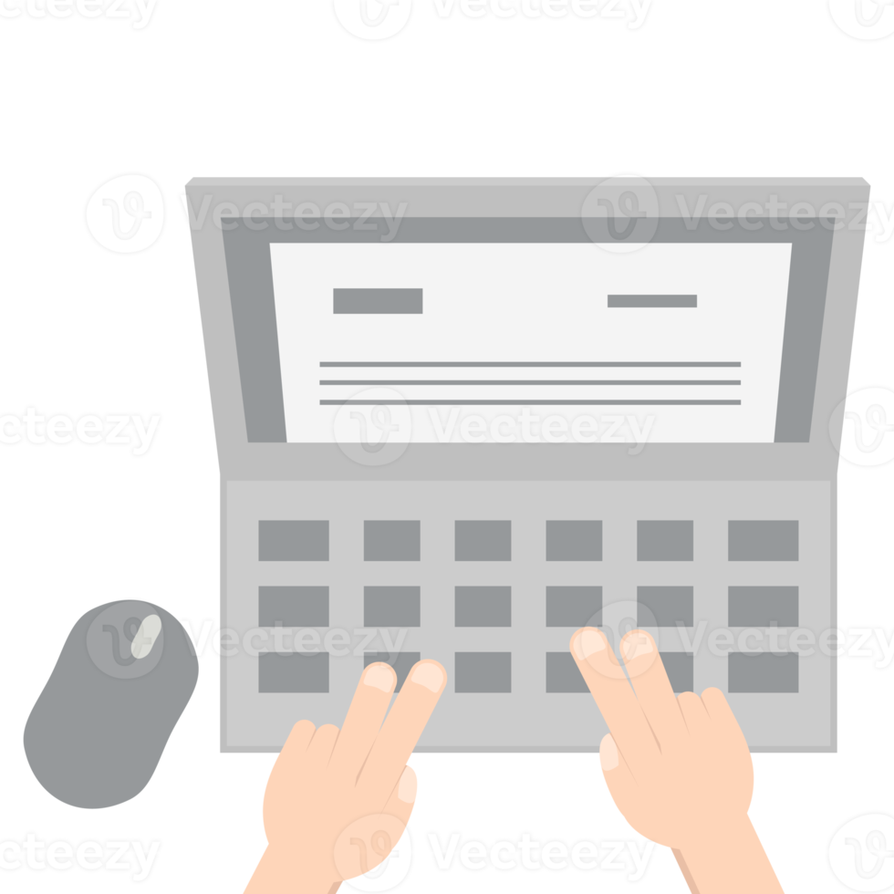 Hand Playing Laptop Typing Work Gadget Tech png