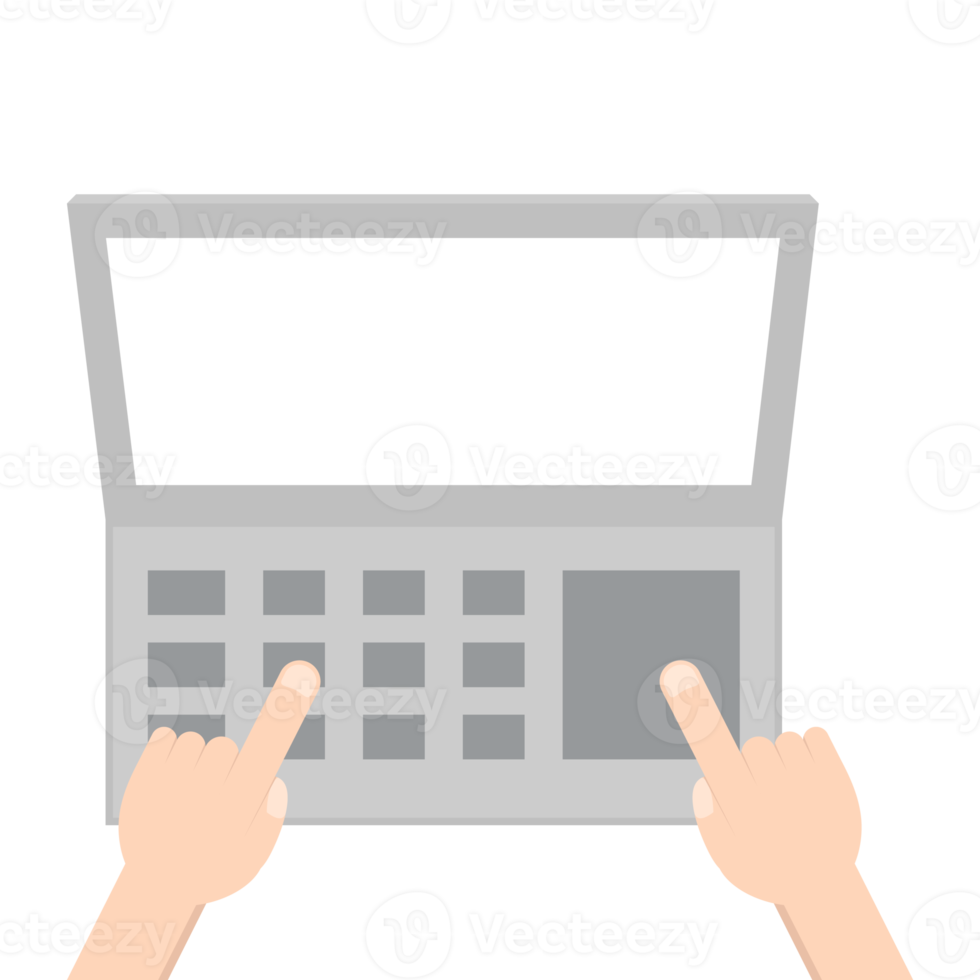 Hand Playing Laptop Typing Work Gadget Tech png