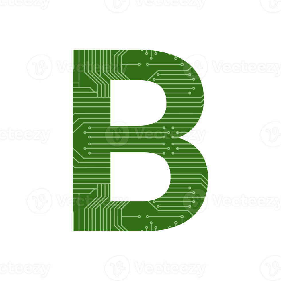 Modern Letter Alphabet Processor Printed Circuit Board Chip png