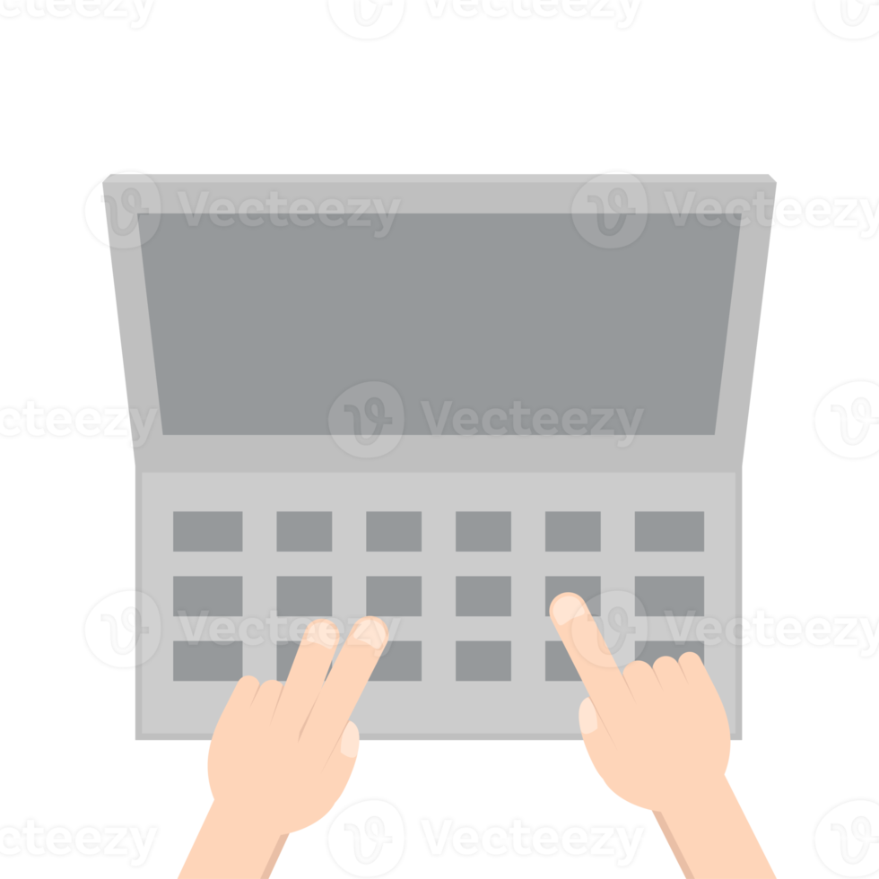 Hand Playing Laptop Typing Work Gadget Tech png