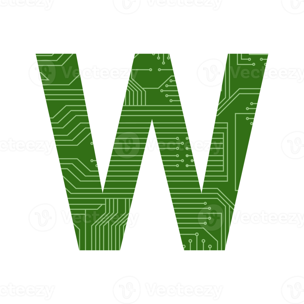 Modern Letter Alphabet Processor Printed Circuit Board Chip png
