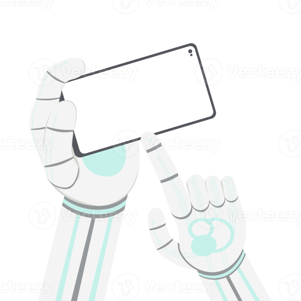 Artificial Intelligence Robot Machine Hand Arm Pose Smartphone png